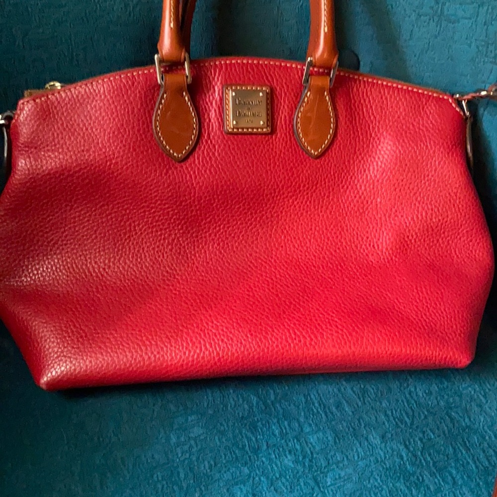 TWO Authentic Red AND Black Dooney and Bourke purses crossbody clutch and tote